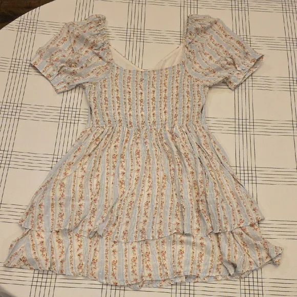 Blue Rain Floral Striped Mini Dress - Picture 5 of 6